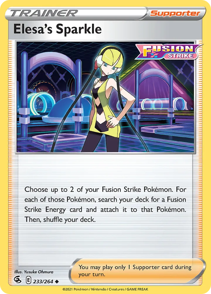 Sword & Shield—Fusion Strike 英語版 Elesa's Sparkle 233 カード表面