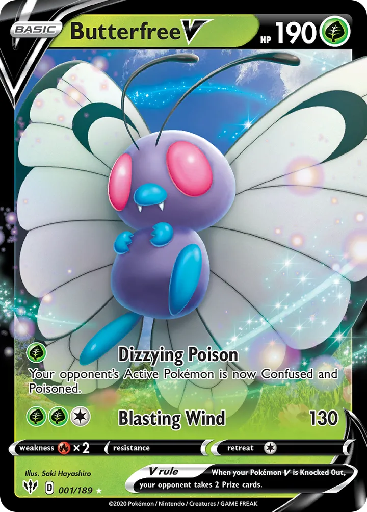 Sword & Shield—Darkness Ablaze 영어판 Butterfree V 1 카드 앞면