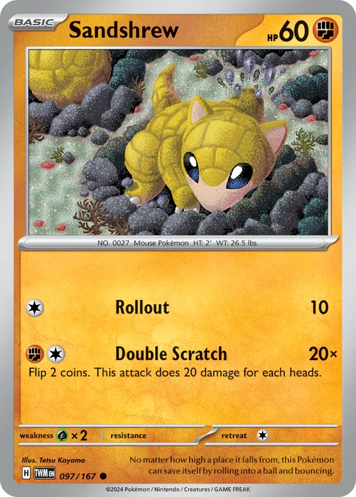 Scarlet & Violet—Twilight Masquerade 영어판 Sandshrew 97 카드 앞면