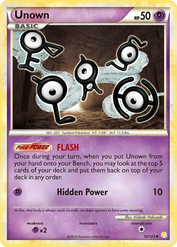 HeartGold & SoulSilver 영어판 Unown 55 카드 앞면