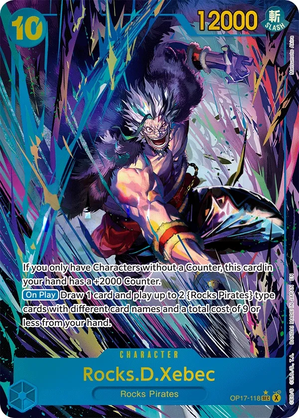 The World's Strongest Warriors 영어판 Rocks.D.Xebec OP17-118 · 패럴렐 카드 앞면