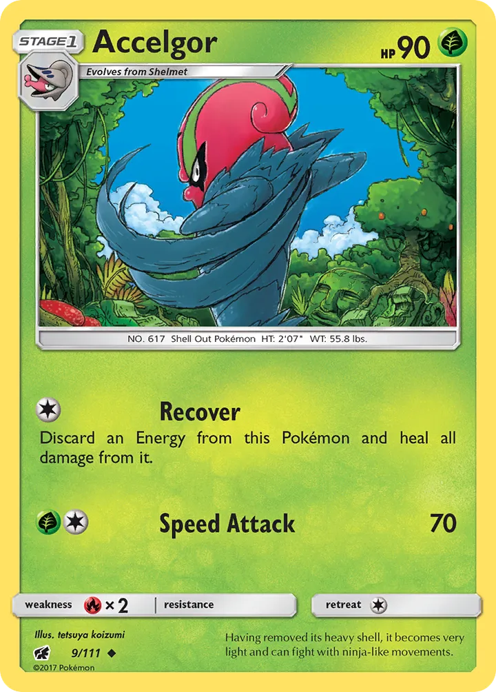 Front of Accelgor 9, Sun & Moon—Crimson Invasion English