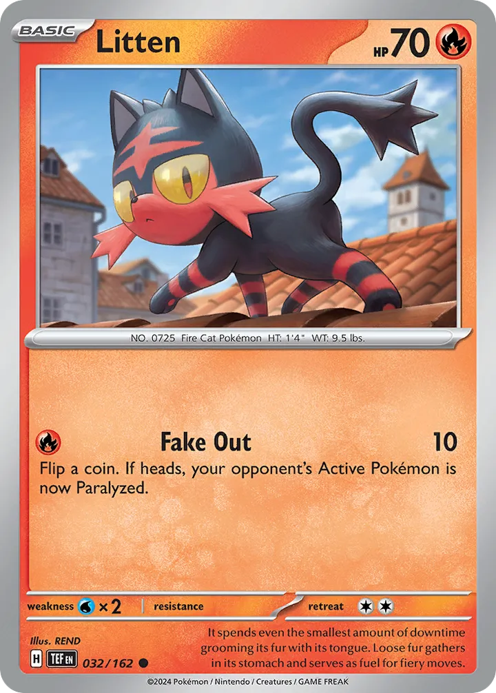 Front of Litten 32, Scarlet & Violet—Temporal Forces English