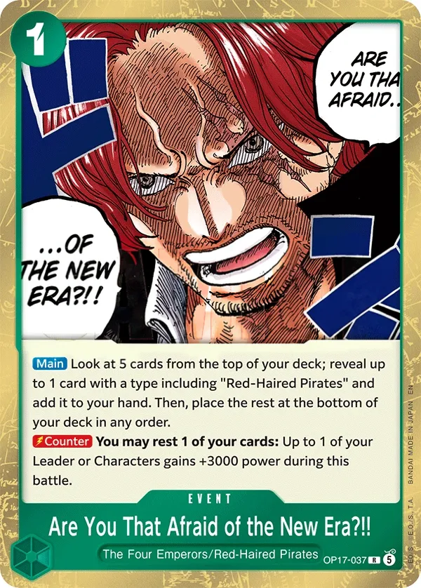 The World's Strongest Warriors 英語版 Are You That Afraid of the New Era?!! OP17-037 カード表面