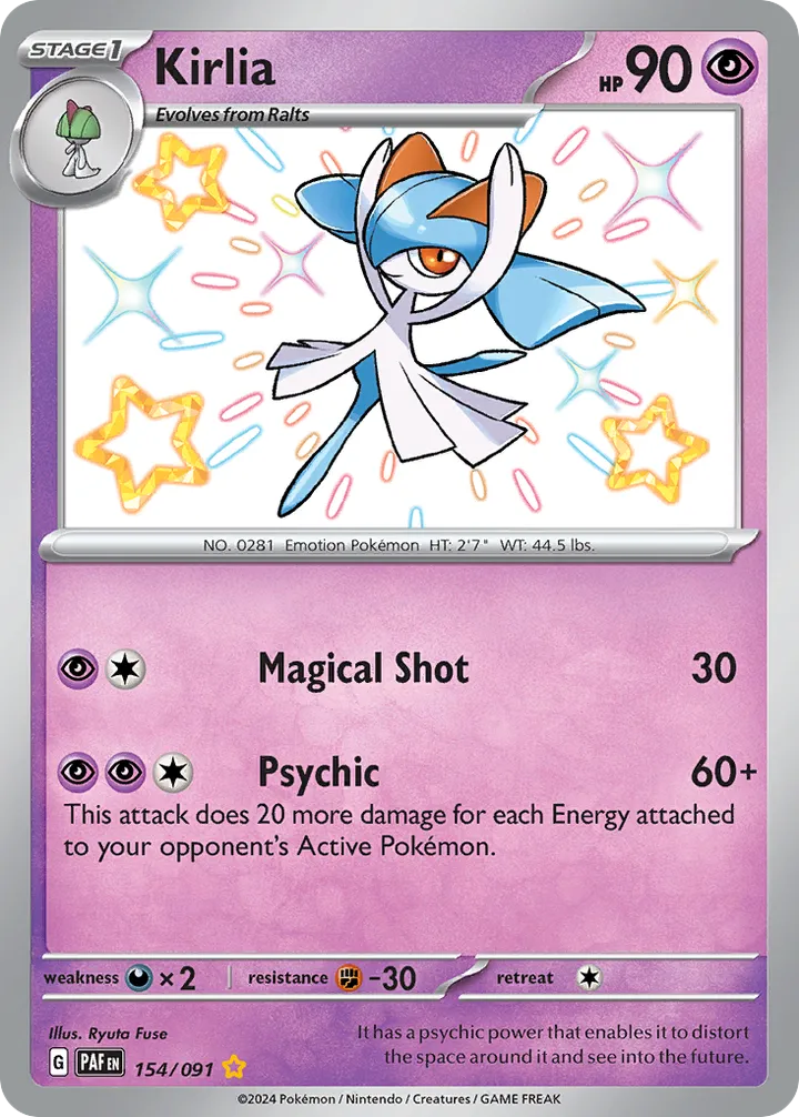 Front of Kirlia 154, Scarlet & Violet—Paldean Fates English