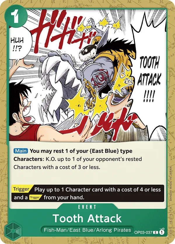 Pillars of Strength 영어판 Tooth Attack OP03-037 카드 앞면