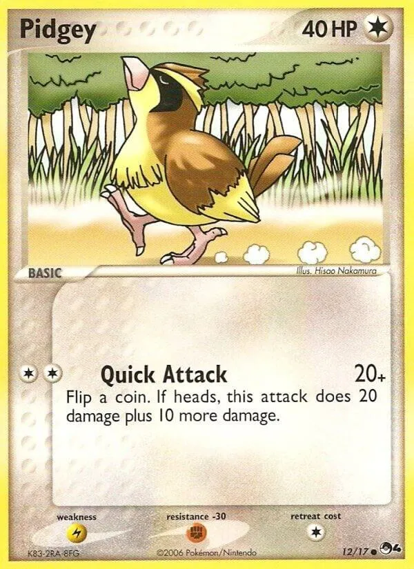 POP Series 4 영어판 Pidgey 12 카드 앞면