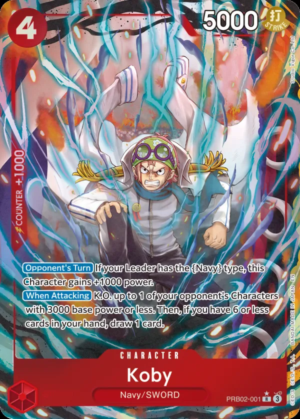 One Piece Card The Best vol.2 영어판 Koby PRB02-001 · 패럴렐 카드 앞면
