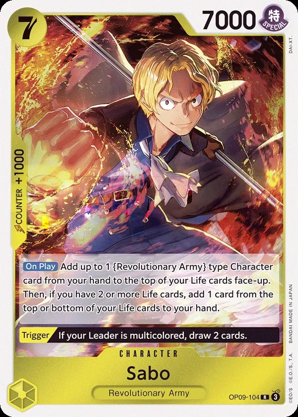 Emperors in the New World 영어판 Sabo OP09-104 카드 앞면