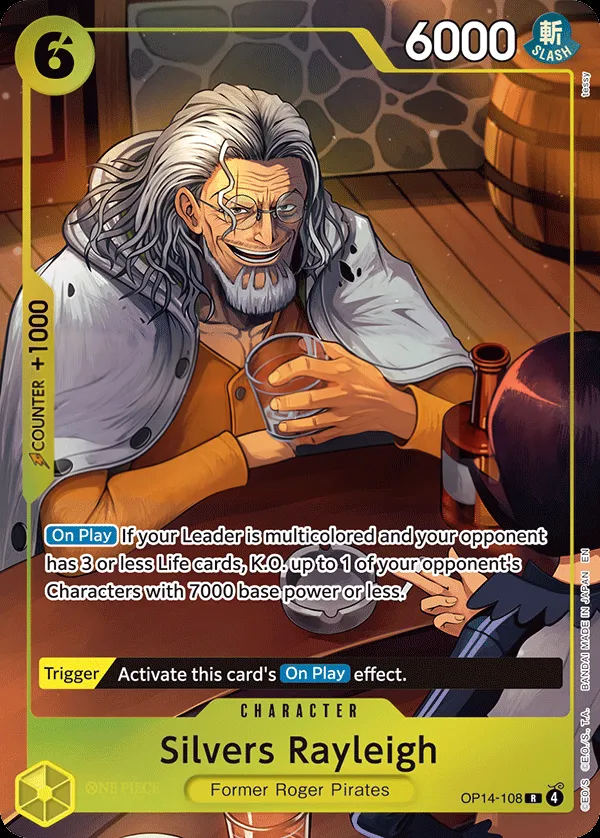 The Azure Sea's Seven 英語版 Silvers Rayleigh OP14-108 · パラレル カード表面