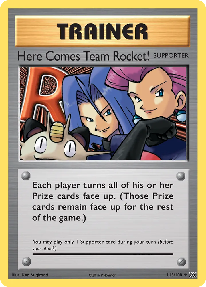 XY—Evolutions 영어판 Here Comes Team Rocket! 113 카드 앞면
