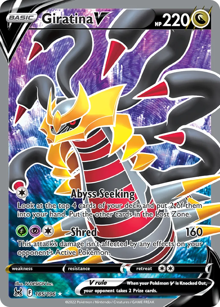 Sword & Shield—Lost Origin 영어판 Giratina V 185 카드 앞면