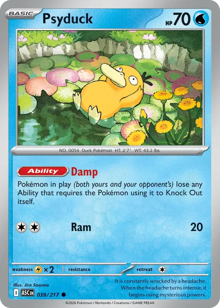 Mega Evolution—Ascended Heroes 영어판 Psyduck 39 카드 앞면