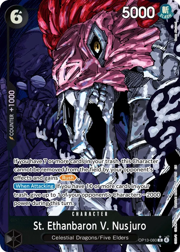 Carrying on His Will 英語版 St. Ethanbaron V. Nusjuro OP13-080 · パラレル カード表面