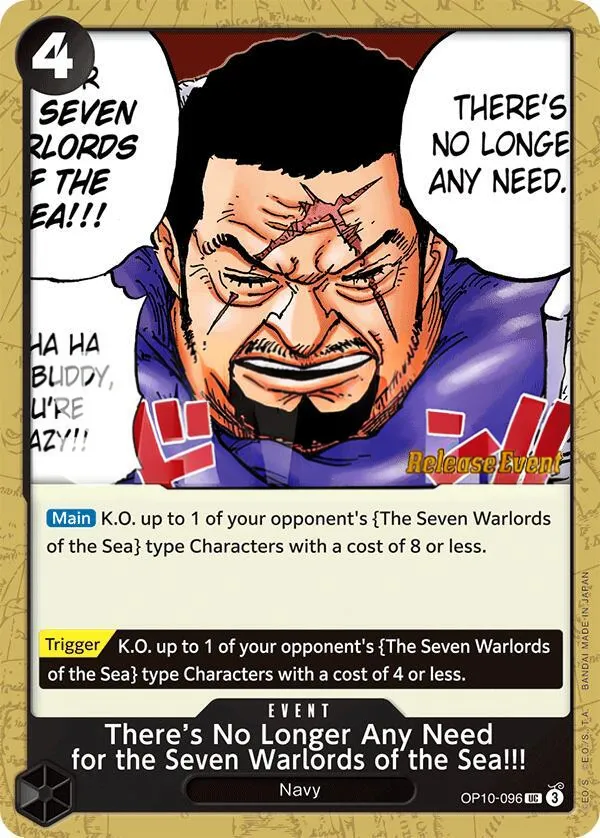 Royal Blood 英語版 There's No Longer Any Need for the Seven Warlords of the Sea!!! OP10-096 · プレリリース カード表面
