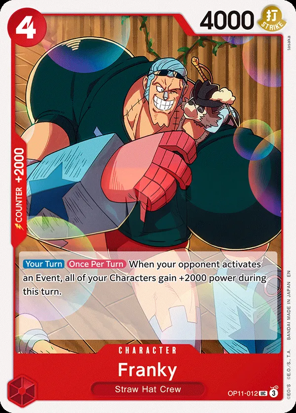 A Fist of Divine Speed 영어판 Franky OP11-012 · 재록 카드 앞면