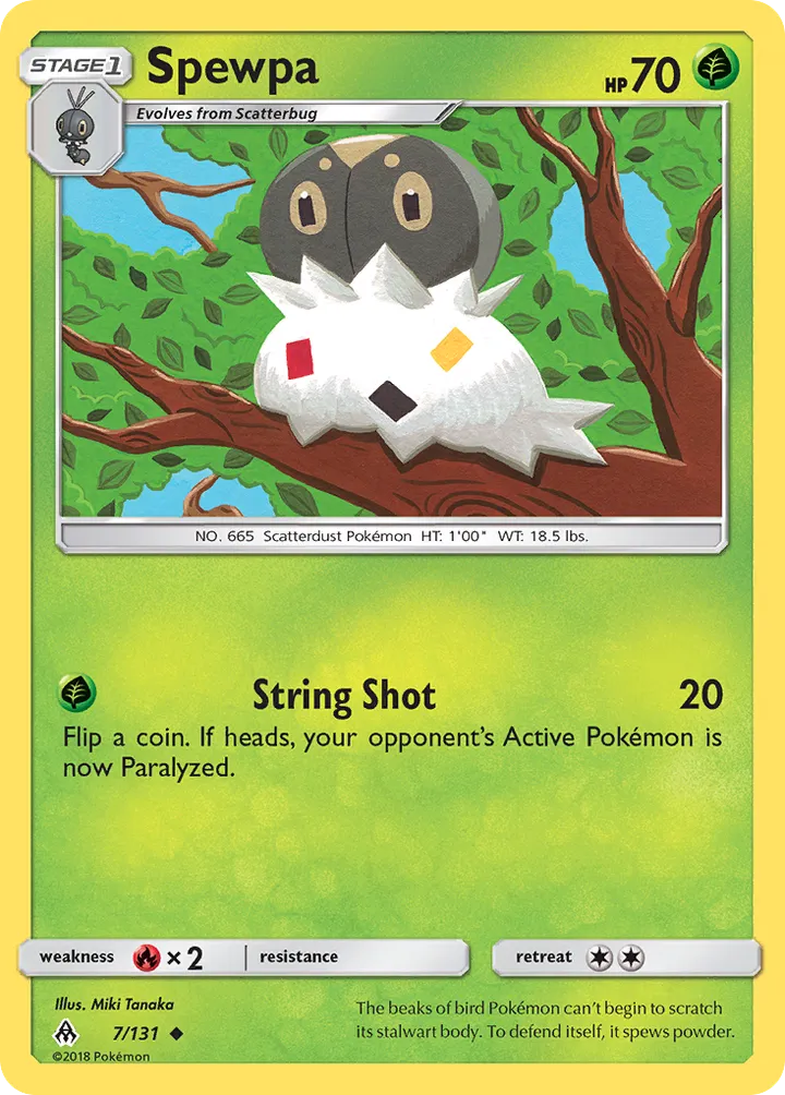 Sun & Moon—Forbidden Light 영어판 Spewpa 7 카드 앞면