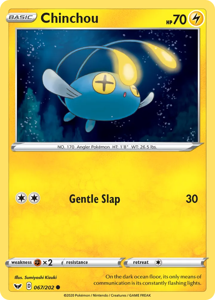 Sword & Shield 英語版 Chinchou 67 カード表面