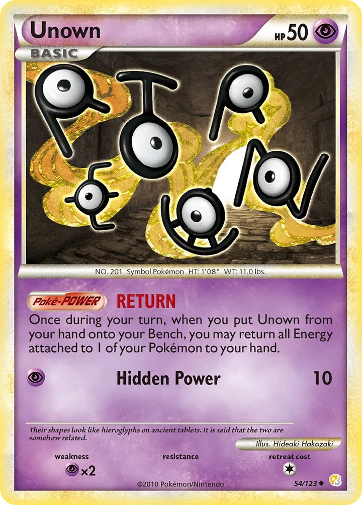 HeartGold & SoulSilver 英語版 Unown 54 カード表面
