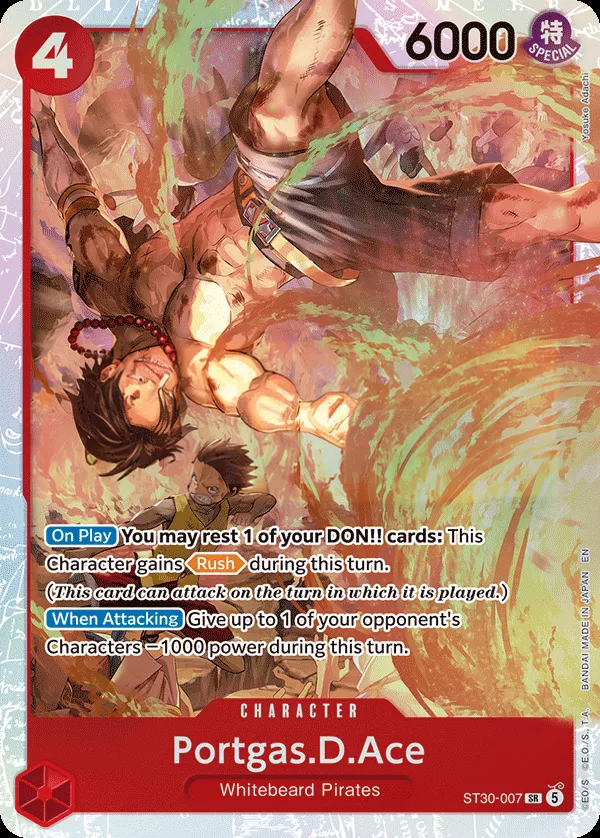 Luffy & Ace 영어판 Portgas.D.Ace ST30-007 카드 앞면