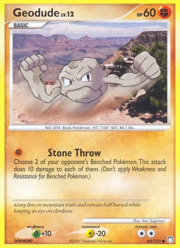 Diamond & Pearl—Mysterious Treasures 영어판 Geodude 84 카드 앞면