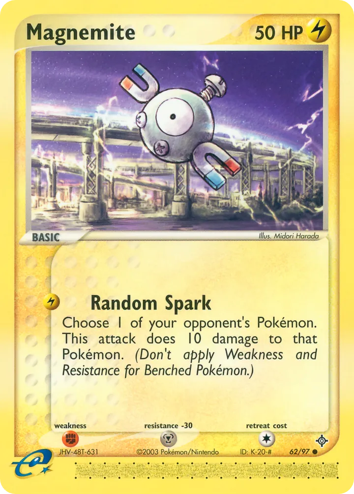 EX Dragon 영어판 Magnemite 62 카드 앞면