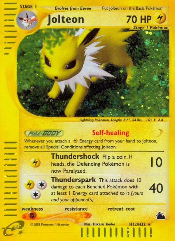 Skyridge 영어판 Jolteon H12 카드 앞면