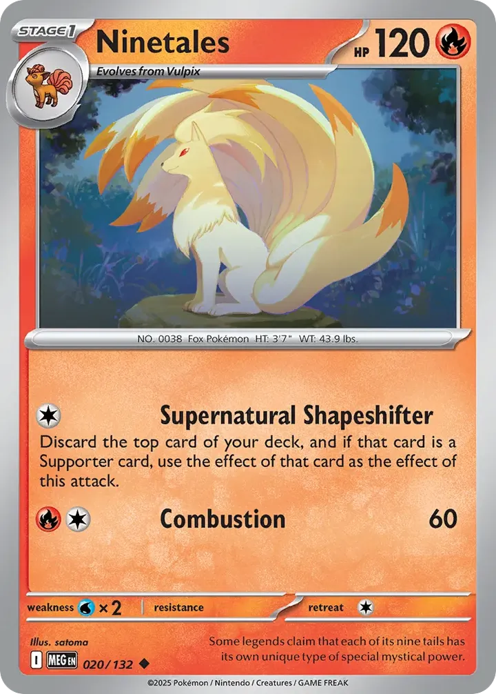 Mega Evolution 영어판 Ninetales 20 카드 앞면