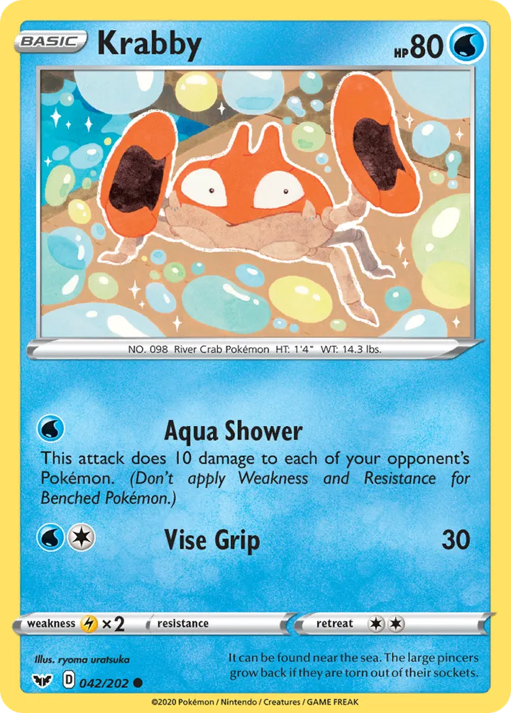 Sword & Shield 영어판 Krabby 42 카드 앞면