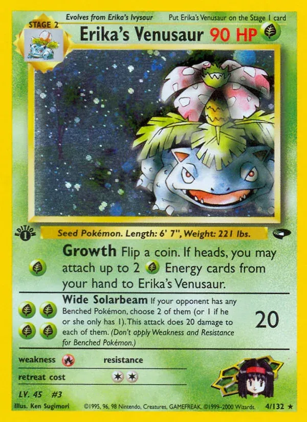 Gym Challenge 英語版 Erika's Venusaur 4 カード表面