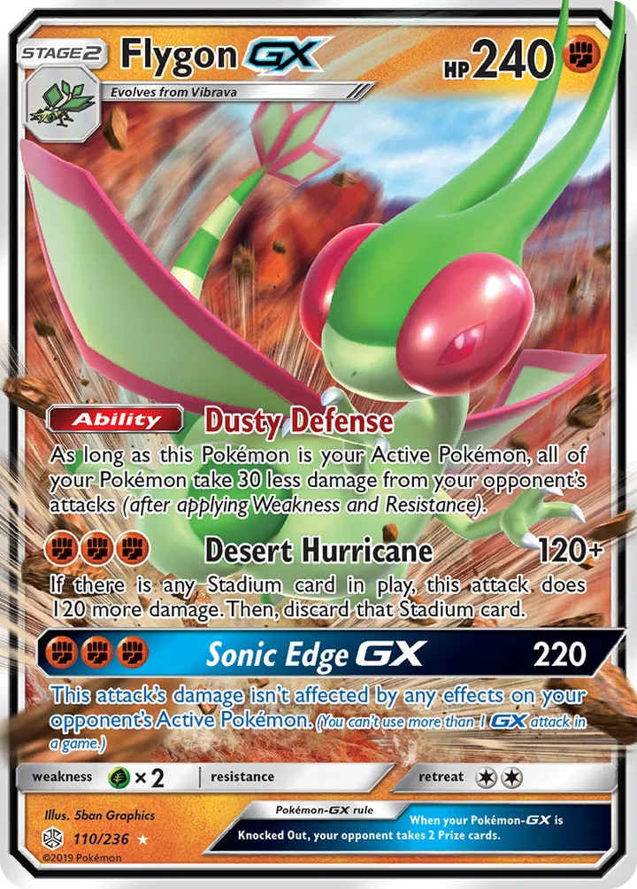 Front of Flygon-GX 110, Sun & Moon—Cosmic Eclipse English