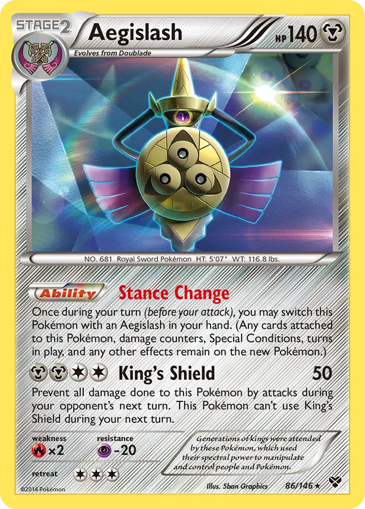 XY 영어판 Aegislash 86 카드 앞면