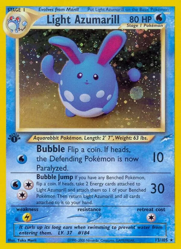 Neo Destiny 영어판 Light Azumarill 13 카드 앞면