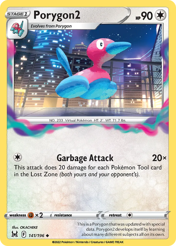 Sword & Shield—Lost Origin 영어판 Porygon2 141 카드 앞면