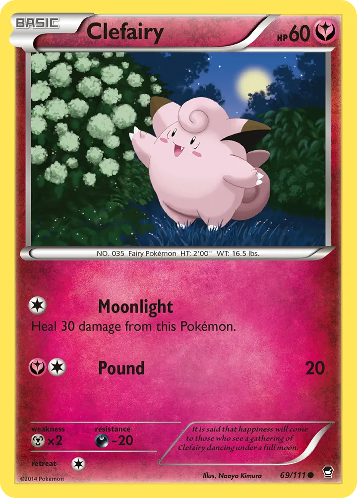XY—Furious Fists 영어판 Clefairy 69 카드 앞면