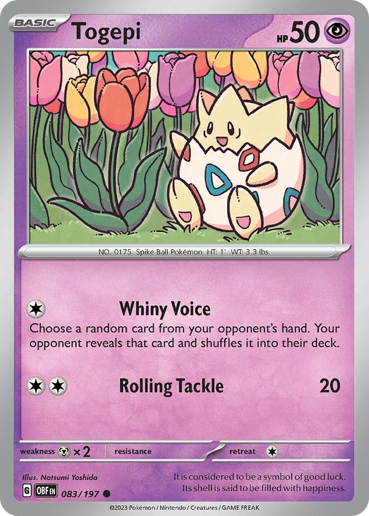 Scarlet & Violet—Obsidian Flames 영어판 Togepi 83 카드 앞면