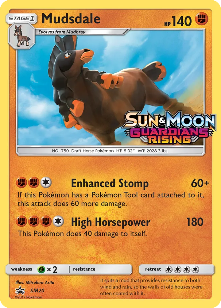 SM Black Star Promos 영어판 Mudsdale SM20 카드 앞면