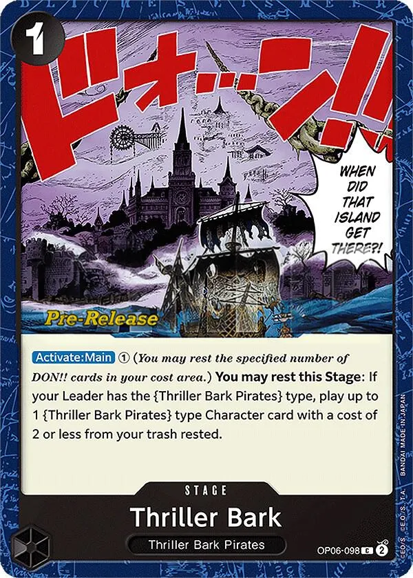 Wings of the Captain 英語版 Thriller Bark OP06-098 · プレリリース カード表面