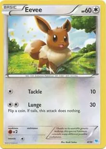 XY Trainer Kit: Pikachu Libre & Suicune 영어판 Eevee 4 카드 앞면
