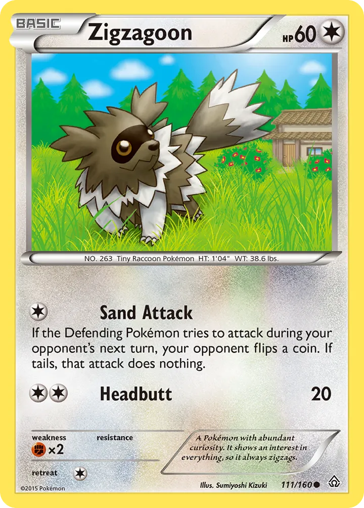 XY—Primal Clash 英語版 Zigzagoon 111 カード表面