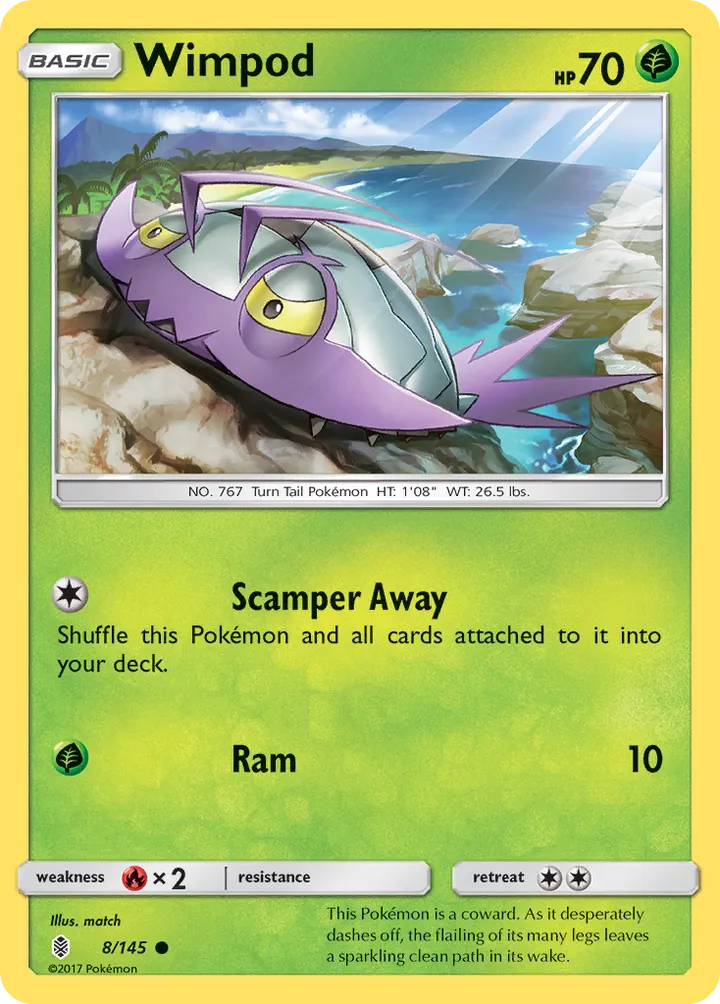 Sun & Moon—Guardians Rising 영어판 Wimpod 8 카드 앞면