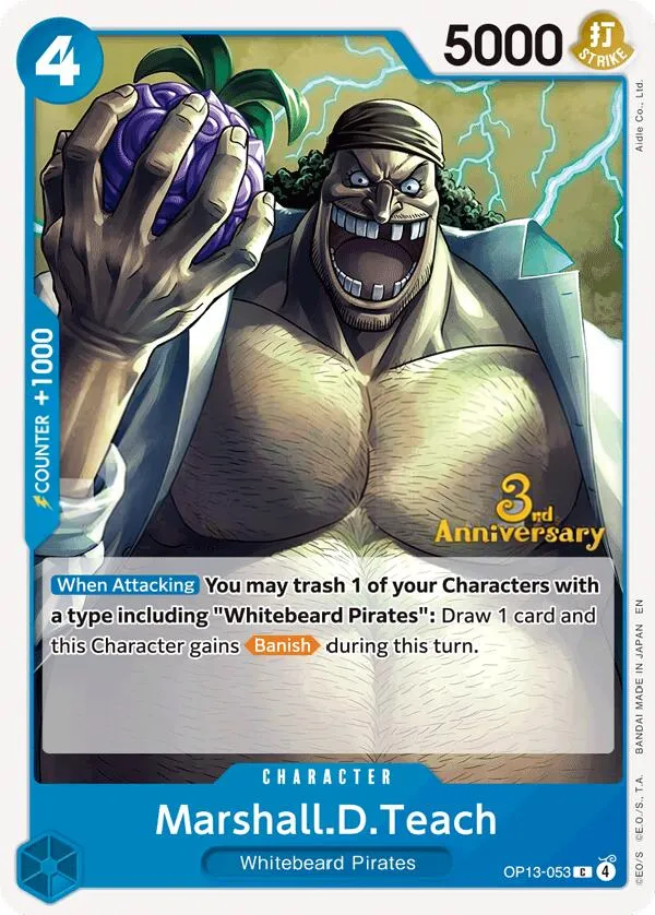 Carrying on His Will 영어판 Marshall.D.Teach OP13-053 · 기념 대회 카드 앞면