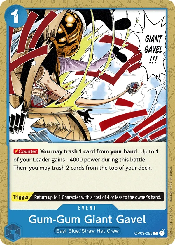 Pillars of Strength 영어판 Gum-Gum Giant Gavel OP03-055 카드 앞면