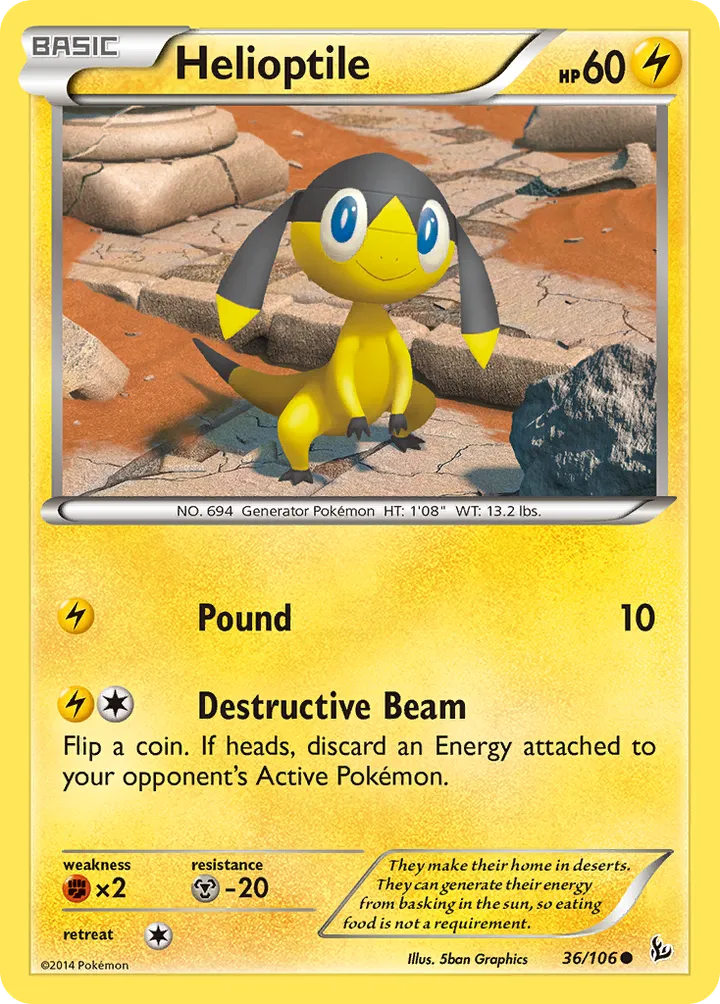 XY—Flashfire 영어판 Helioptile 36 카드 앞면