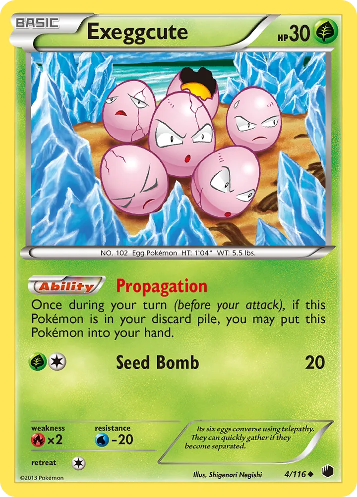Black & White—Plasma Freeze 영어판 Exeggcute 4 카드 앞면