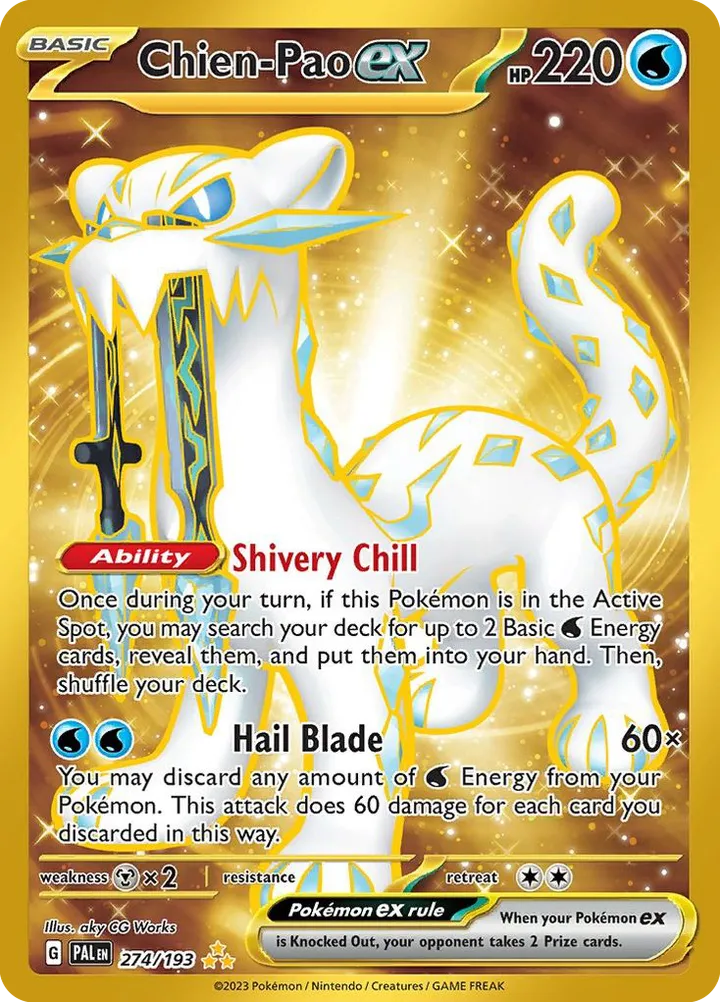 Scarlet & Violet—Paldea Evolved 영어판 Chien-Pao ex 274 카드 앞면