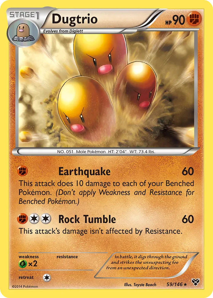 XY 英語版 Dugtrio 59 カード表面