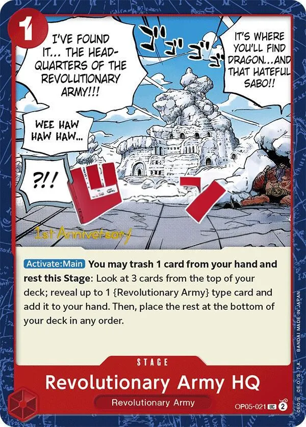 Awakening of the New Era 영어판 Revolutionary Army HQ OP05-021 · 기념 대회 카드 앞면