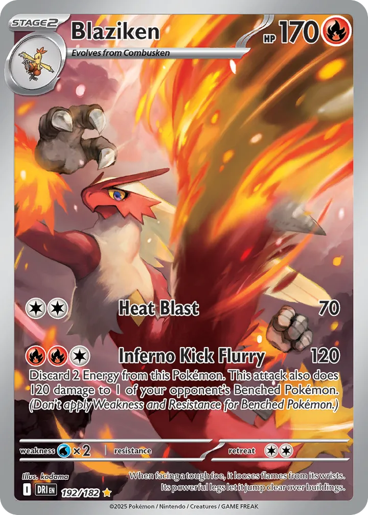 Front of Blaziken 192, Scarlet & Violet—Destined Rivals English