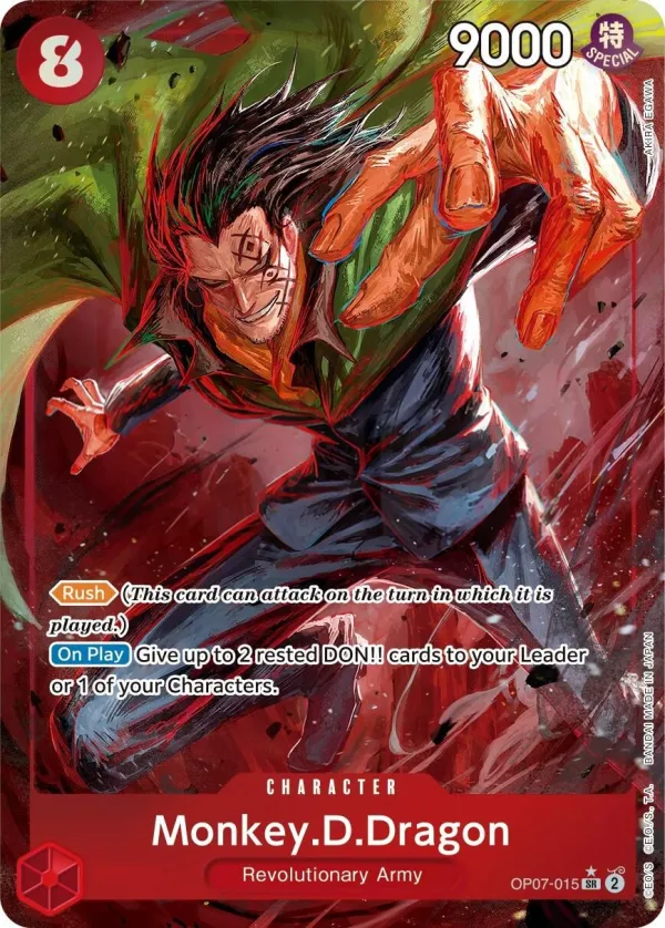 500 Years in the Future 영어판 Monkey.D.Dragon OP07-015 · 패럴렐 카드 앞면